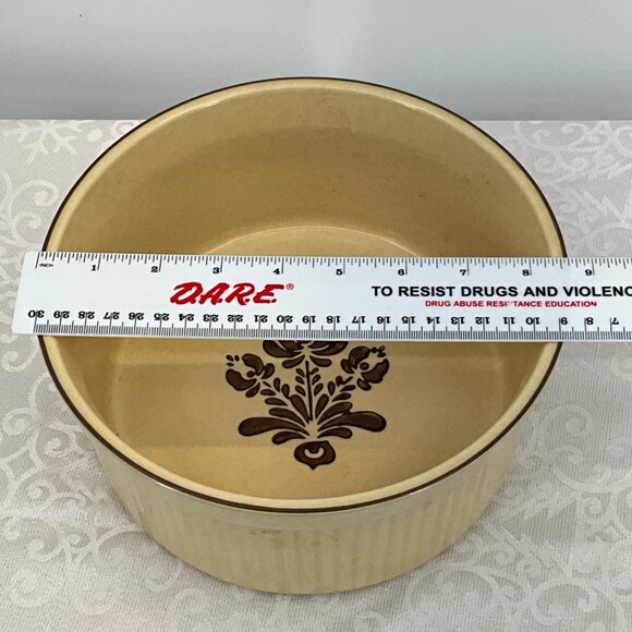 Pfaltzgraff Ceramic Bowl Brown Floral Design - Picture 4 of 5